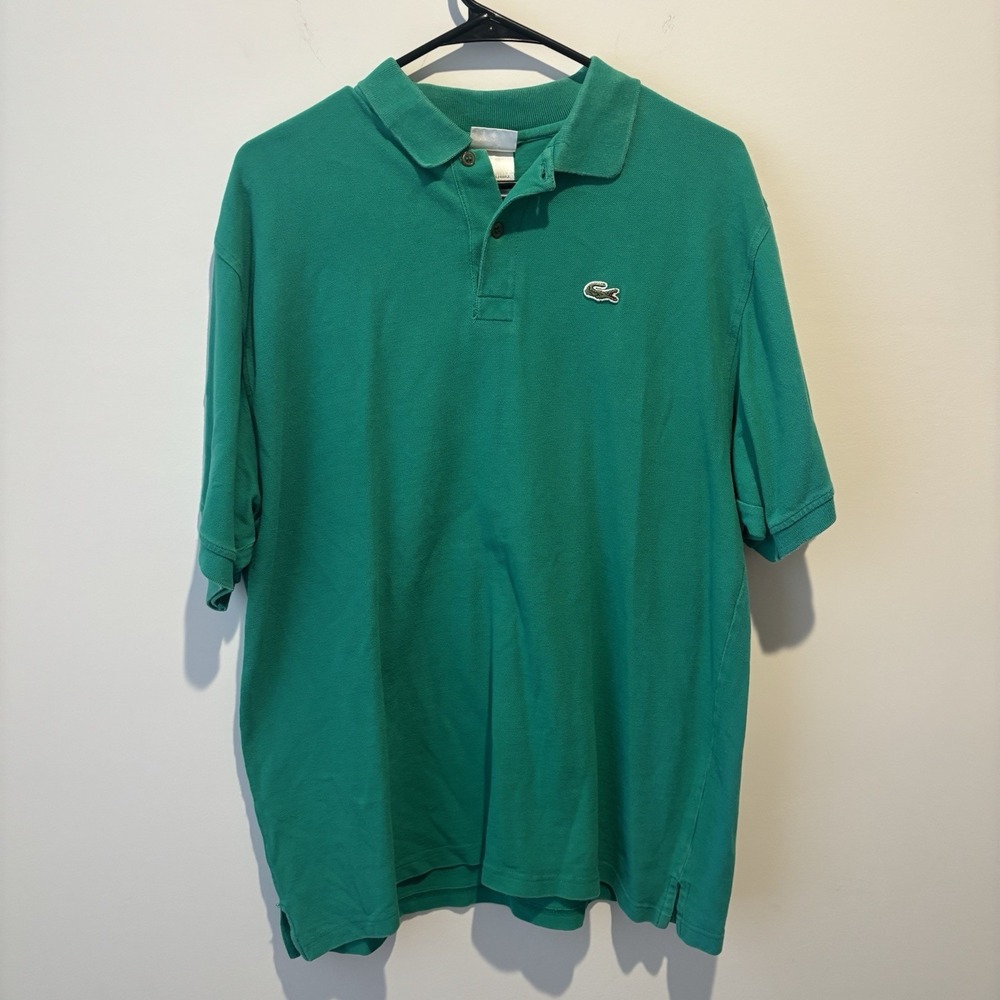 Lacoste‎ Polo Shirt Men Green  Blue Sz 9 (XXX Large) Short Sleeve Alligator Logo